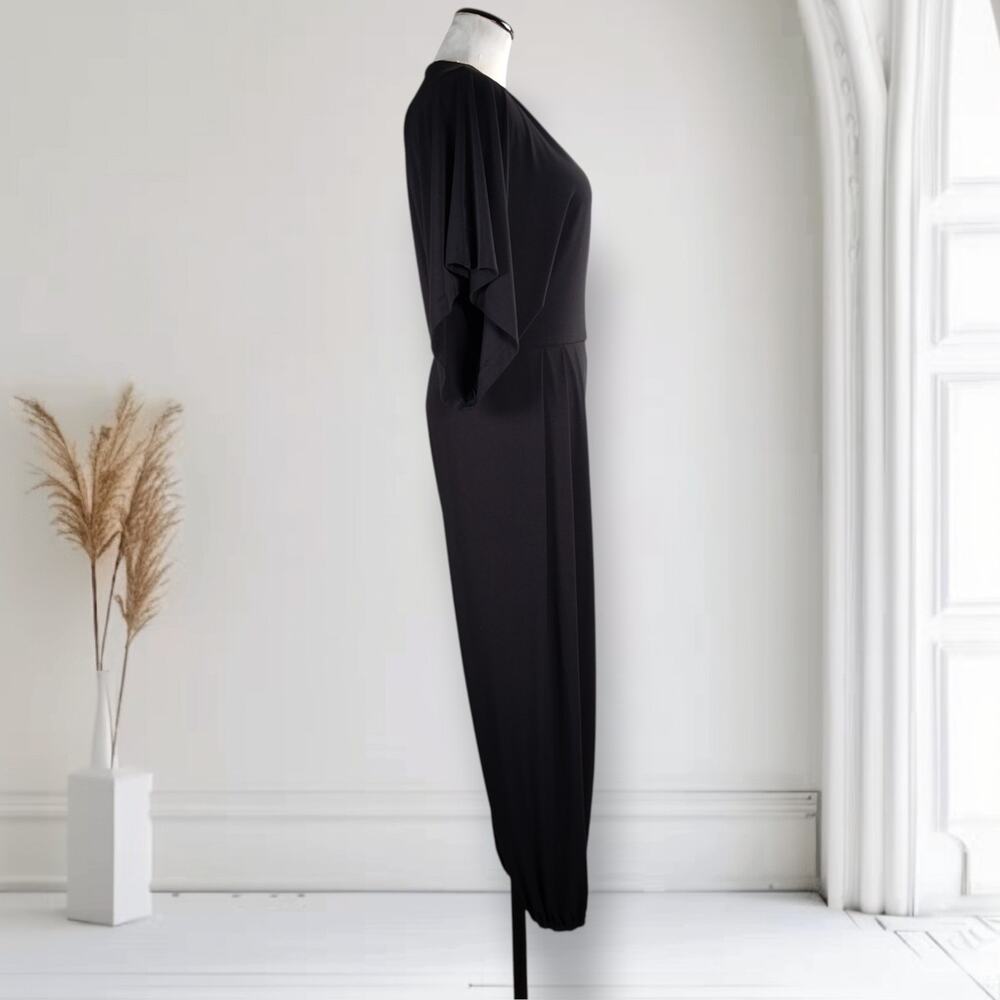 Norma Kamali Black Dolman Sleeve Jumpsuit Harem Tapered Minimalist M - Picture 10 of 12